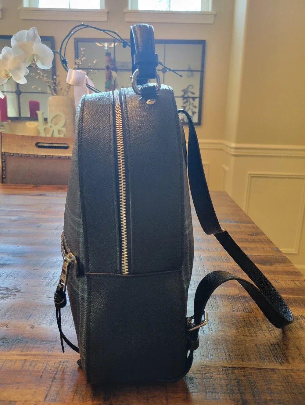 Coach Jordyn Backpack Signature Canvas Plaid F80051 Like New
